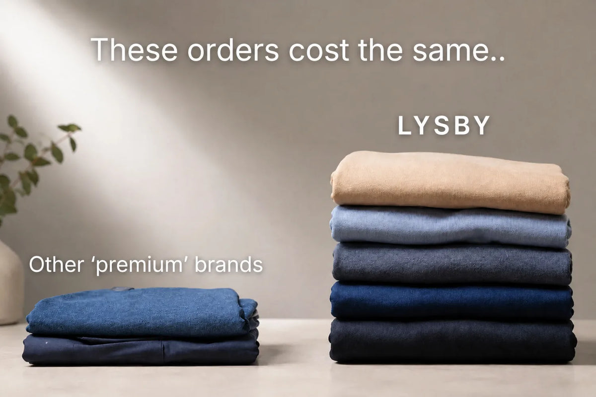 These orders cost the same: two items from other premium brands or five from Lysby