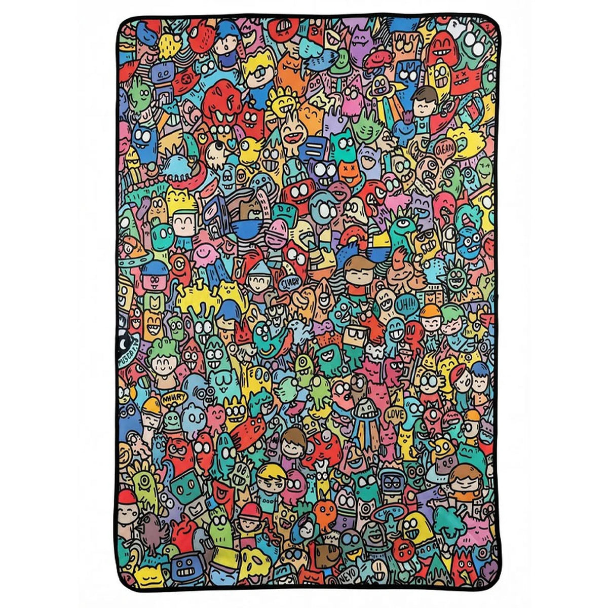 Tinta Blanket Monsters design, fully coloured in
