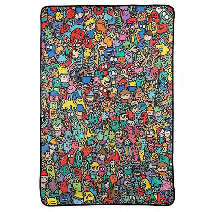 Tinta Blanket Monsters design, fully coloured in