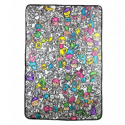 Tinta Blanket Doodle Dream design, partly coloured in