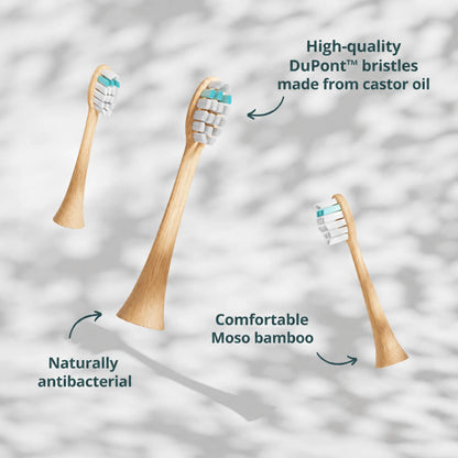 Bamboo brush heads with DuPont bristles made from castor oil