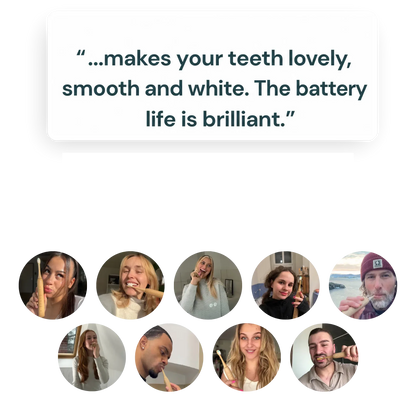 Customer quote: makes your teeth lovely, smooth and white