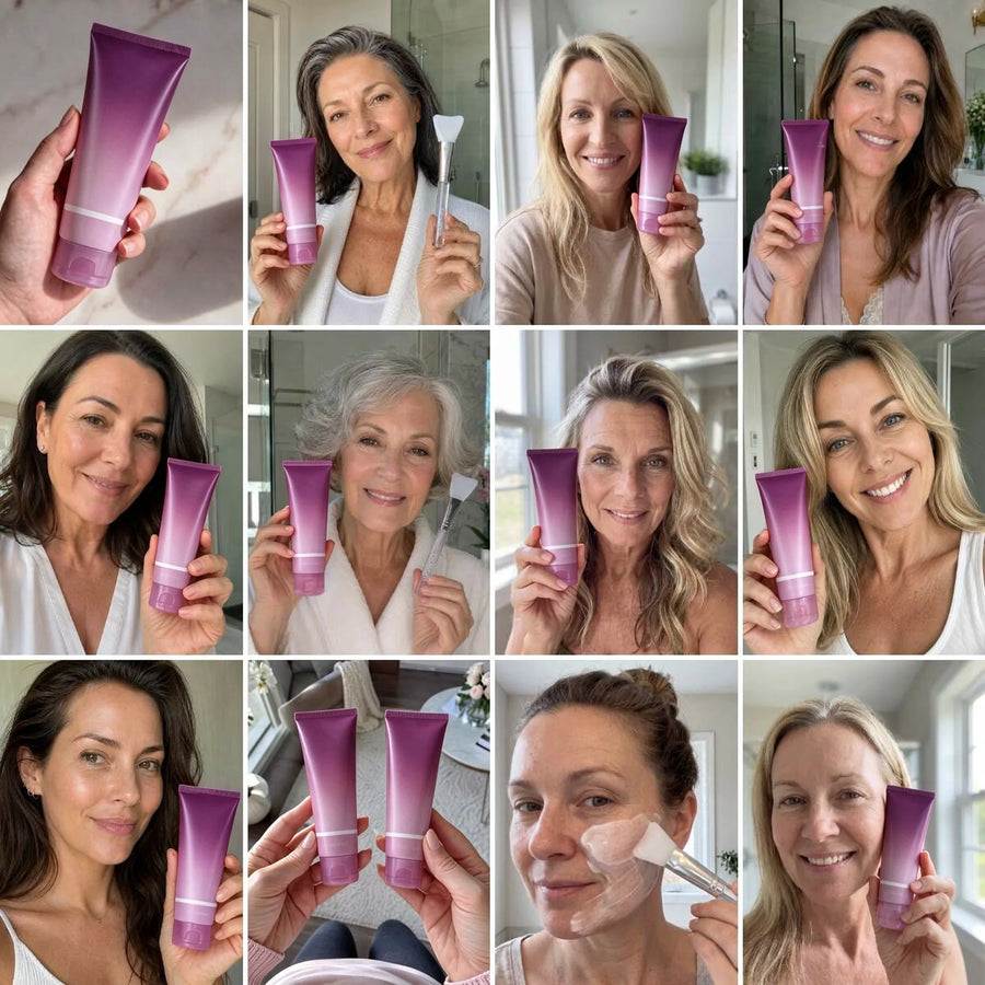 Customers with their collagen mask