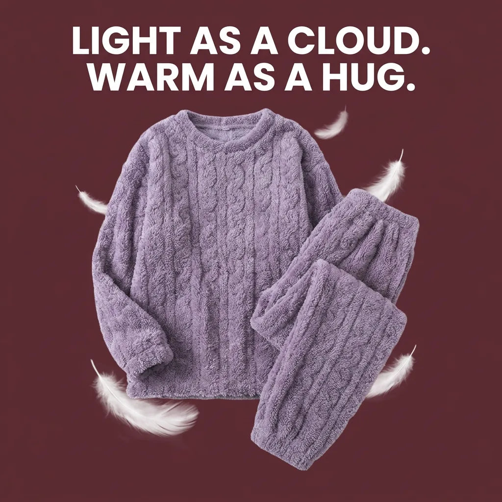 Cozy Set fleece top and trousers in purple