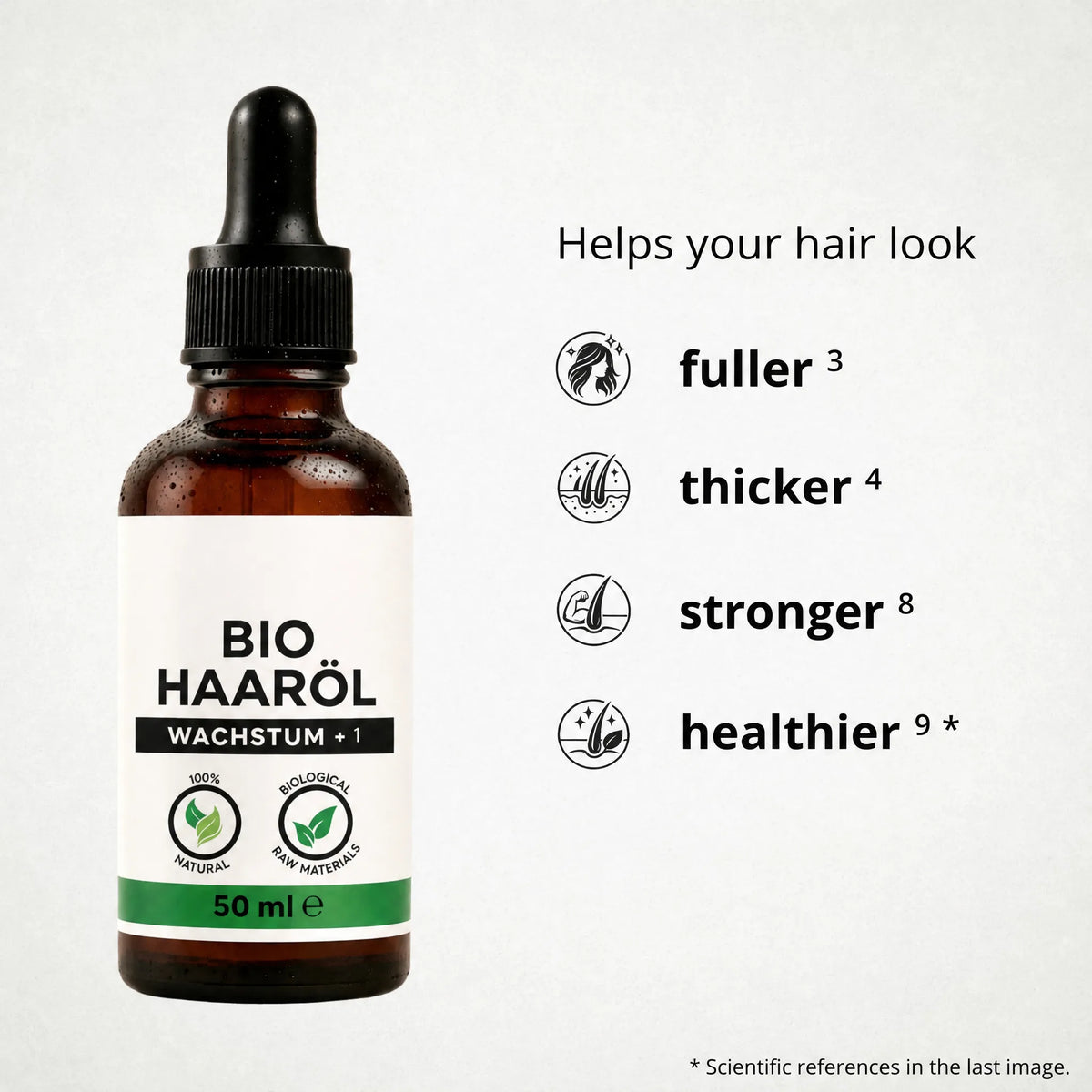 Premium Organic Hair Growth Oil+ for fuller, thicker and stronger-looking hair