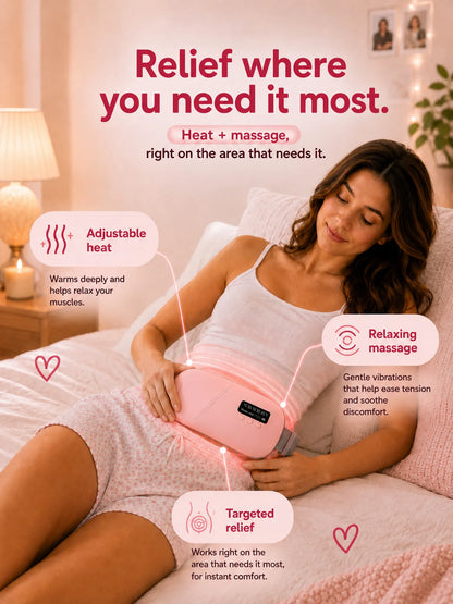 Heat and massage benefits of the Period Relief Belt