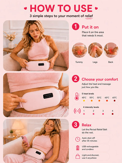 How to use the Period Relief Belt in 3 simple steps