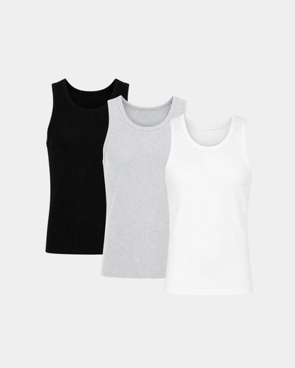 Smart Fit Tank Top 3 pack in black, light grey and white