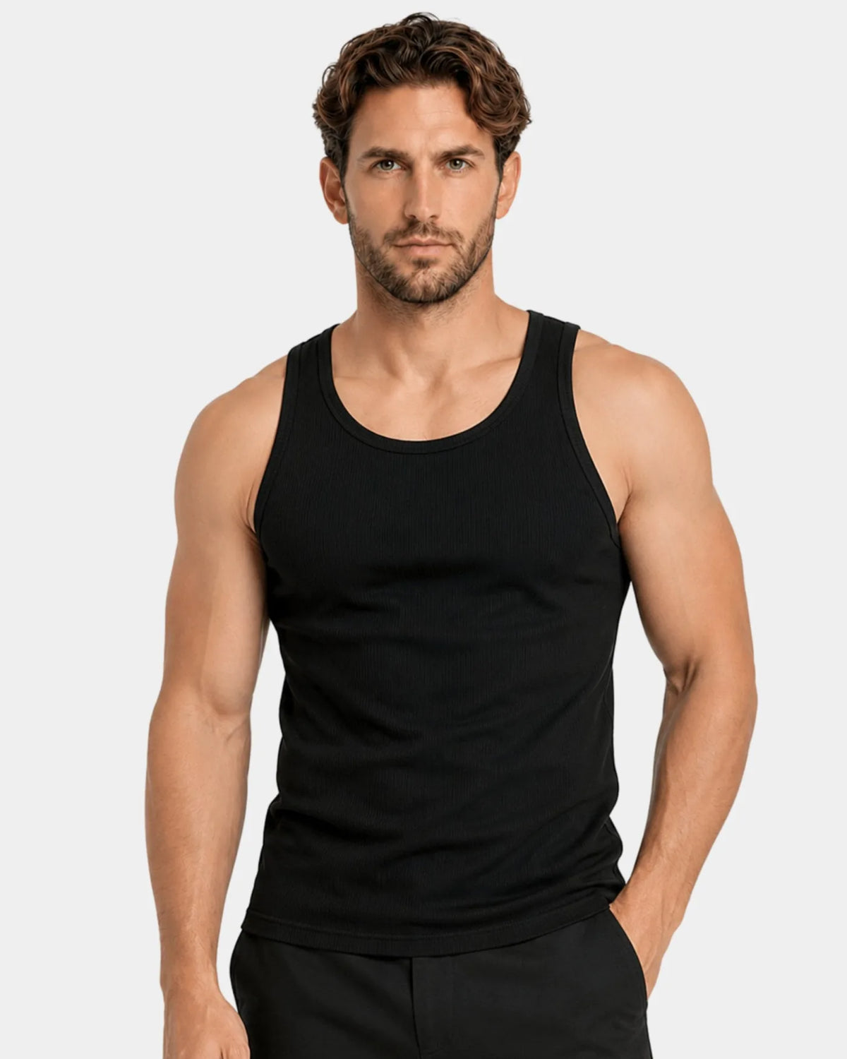 Black Smart Fit Tank Top, front view