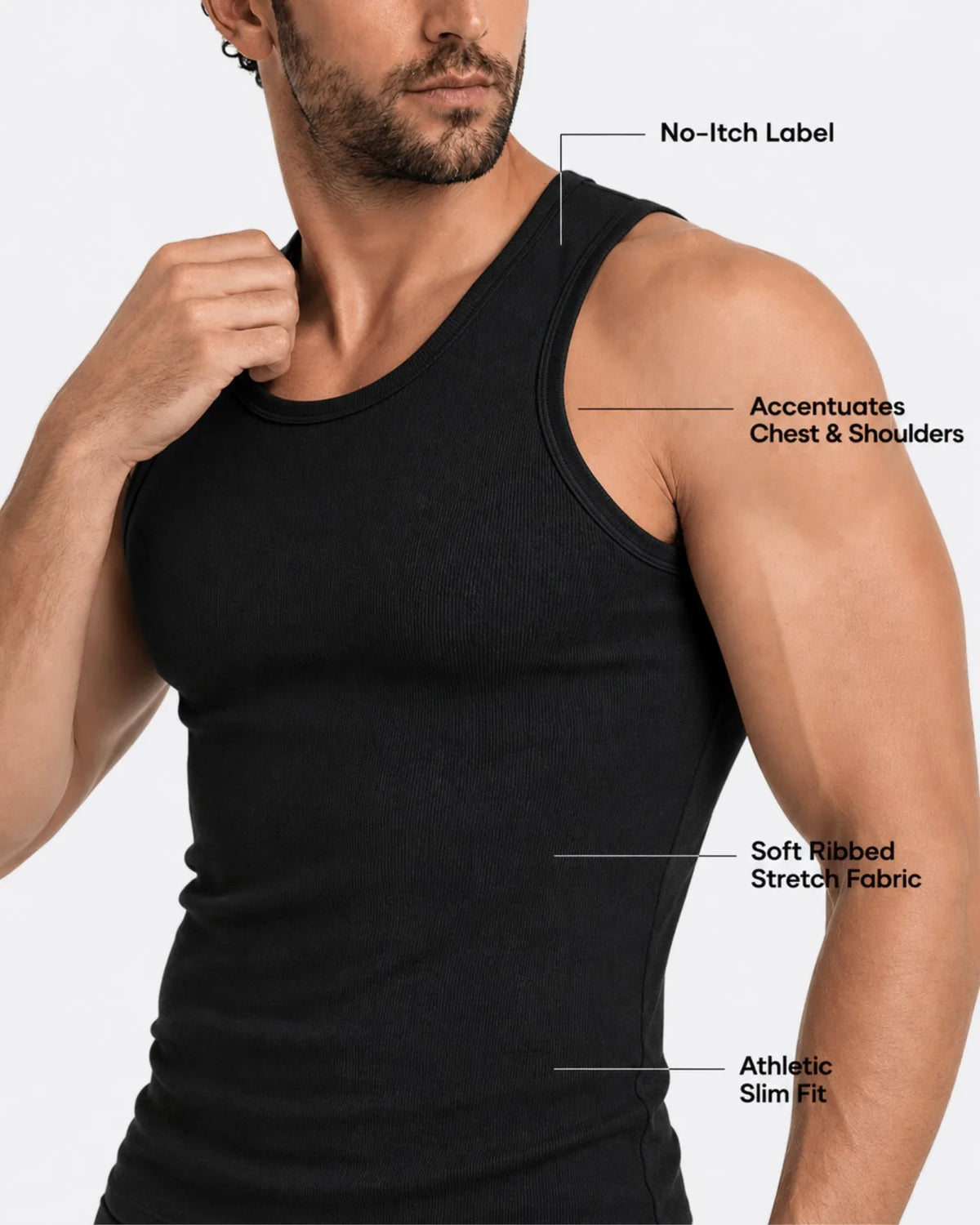 Black Smart Fit Tank Top features callout