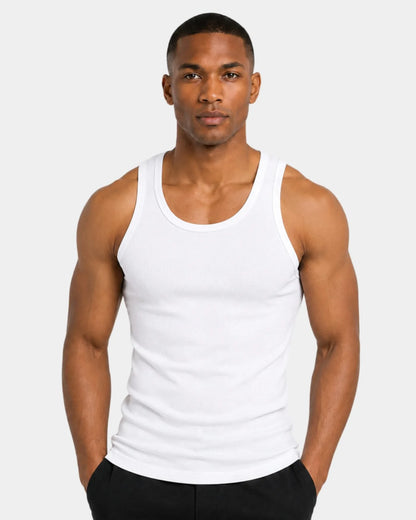 White Smart Fit Tank Top, front view