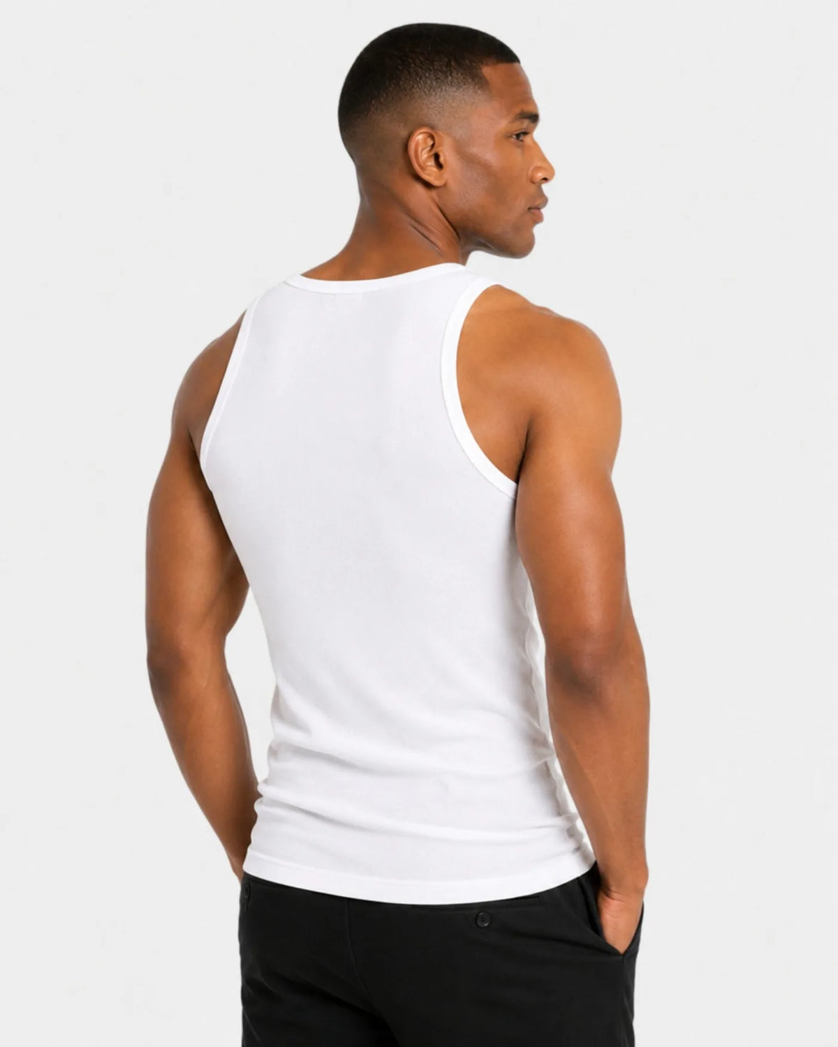 White Smart Fit Tank Top, back view