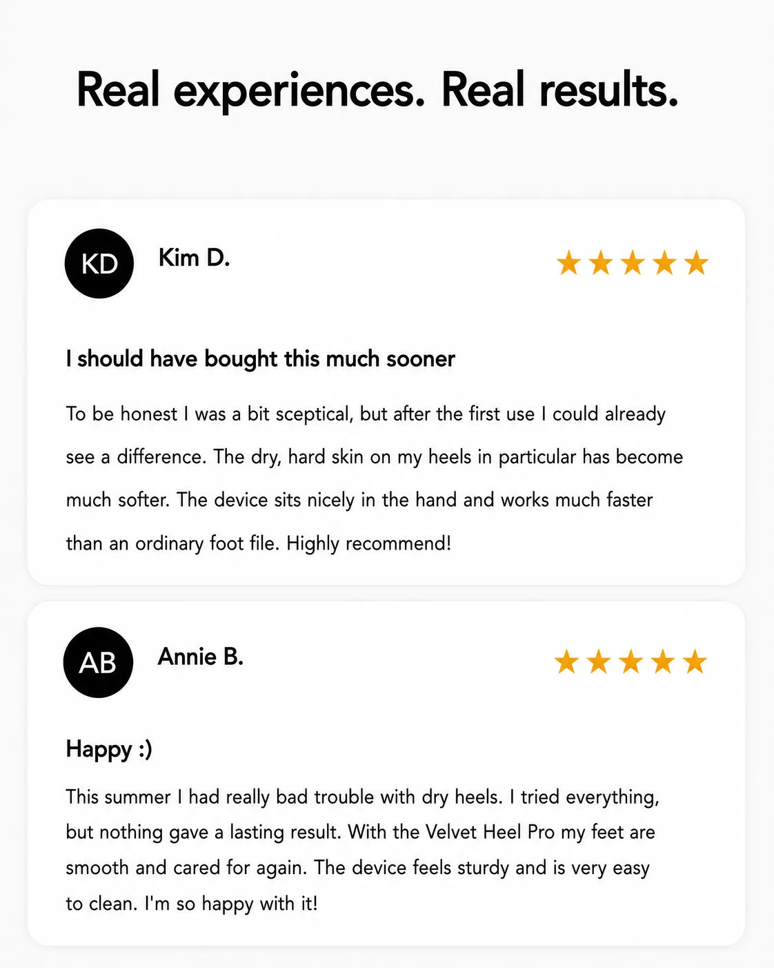 Real experiences. Real results.
